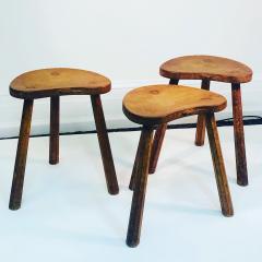 Robert Thompson Set of Three Rare Wood Stools or Accent Tables by Robert Mouseman Thompson - 916336