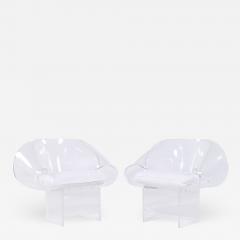 Robert Van Horn Robert Van Horn Mid Century Lucite Ribbon Chairs Pair - 4047935