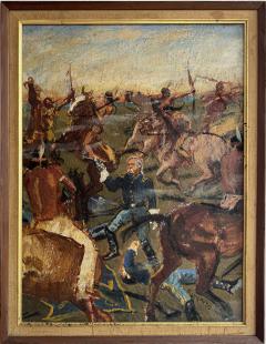 Robert Weaver General George Custer Battle of Little Big Horn in Expressionist Style - 4794141