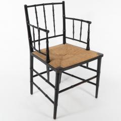 Robert William Edis Robert W Edis an Aesthetic Movement Rush Seat Armchair in the Bamboo Style - 4185847