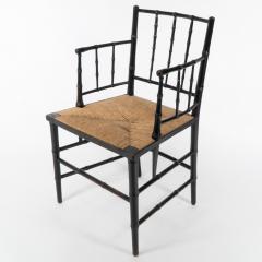 Robert William Edis Robert W Edis an Aesthetic Movement Rush Seat Armchair in the Bamboo Style - 4185849