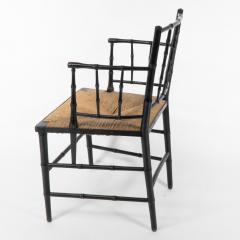 Robert William Edis Robert W Edis an Aesthetic Movement Rush Seat Armchair in the Bamboo Style - 4185850