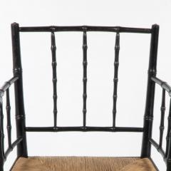Robert William Edis Robert W Edis an Aesthetic Movement Rush Seat Armchair in the Bamboo Style - 4185852