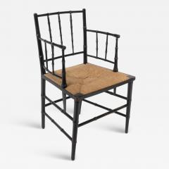 Robert William Edis Robert W Edis an Aesthetic Movement Rush Seat Armchair in the Bamboo Style - 4232945