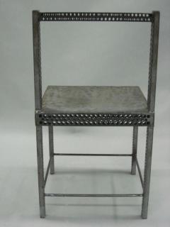 Robert Wilson Pair of Conceptual Steel Side or Desk Chairs Attributed to Robert Wilson - 4090334