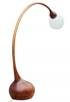 Robert Worth Large Studio Mid Century Modern Arc Floor Lamp by Robert Worth in Laminated Wood - 2011877