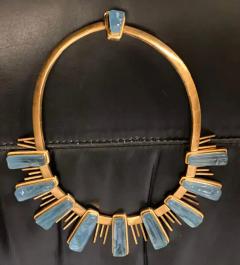 Roberto Burle Marx Haroldo Burle Marx 18K Yellow Gold Aquamarine Forma Livre Necklace - 3620422