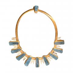 Roberto Burle Marx Haroldo Burle Marx 18K Yellow Gold Aquamarine Forma Livre Necklace - 3621341