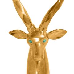 Roberto Estevez Roberto Estevez Magnificent Kudu Sculpture with Malachite Eyes 1980s - 2606169