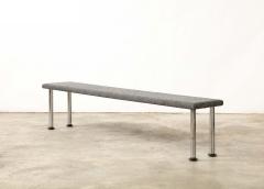 Roberto Gabetti Long Steel and Felt Bench by Roberto Gabetti Aimaro Isola for ARBO Italy - 3314729