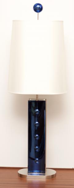 Roberto Giulio Rida Pair of Blue Glass Table Lamps designed by Roberto Giulio Rida Italy - 694934