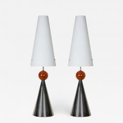 Roberto Giulio Rida Pair of lamps with opaline shade - 727770