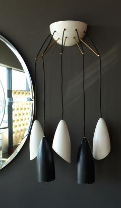 Roberto Giulio Rida Roberto Giulio Rida Five Arm Cone Sconces in Black and White with Brass Fittings - 2786189