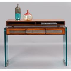 Roberto Giulio Rida Rosewood and Glass Console Table by Roberto Rida - 307428