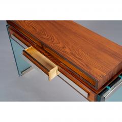 Roberto Giulio Rida Rosewood and Glass Console Table by Roberto Rida - 307430