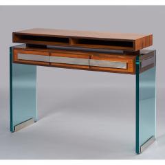 Roberto Giulio Rida Rosewood and Glass Console Table by Roberto Rida - 307432