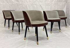Roberto Lazzeroni Set of 6 Baxter Colette Chairs by Roberto Lazzeroni in Leather Brass - 4722013