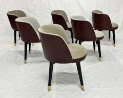 Roberto Lazzeroni Set of 6 Baxter Colette Chairs by Roberto Lazzeroni in Leather Brass - 4722014