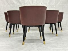 Roberto Lazzeroni Set of 6 Baxter Colette Chairs by Roberto Lazzeroni in Leather Brass - 4722015
