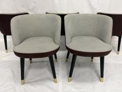 Roberto Lazzeroni Set of 6 Baxter Colette Chairs by Roberto Lazzeroni in Leather Brass - 4722016