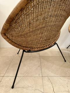 Roberto Mango Mid Century Modern Pair of Rattan Armchairs by Roberto Mango Italy 1950s - 3092462