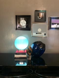 Roberto Menghi Roberto Menghi blue glass table lamp for Venini Italy 1968 - 4405938