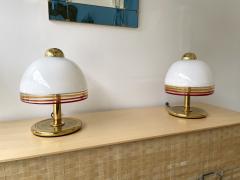 Roberto Pamio Pair of Murano Glass and Brass Lamps by Roberto Pamio for Fabbian Italy 1970s - 2125702