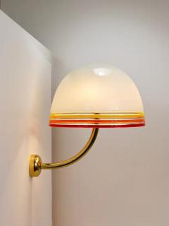 Roberto Pamio Roberto Pamio Febo Wall Lamps Sconces Brass Murano Glass Leucos Italy 1970s - 4096691