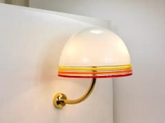 Roberto Pamio Roberto Pamio Febo Wall Lamps Sconces Brass Murano Glass Leucos Italy 1970s - 4096699