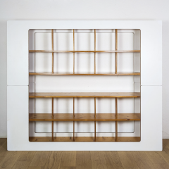 Roberto Pamio STILWOOD PINE AND MELAMINE BOOKCASE 1972  - 4244560