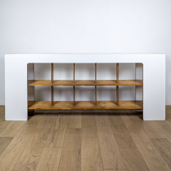 Roberto Pamio STILWOOD PINE AND MELAMINE BOOKCASE 1972  - 4244566