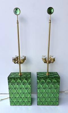 Roberto Rida Contemporary Pair of Brass and Murano Glass Lamps by Roberto Giulio Rida Italy - 4330018