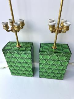 Roberto Rida Contemporary Pair of Brass and Murano Glass Lamps by Roberto Giulio Rida Italy - 4330022