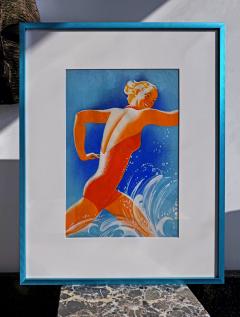 Robin Artine Smith Art Deco Swimmer Summer Fun - 4388871