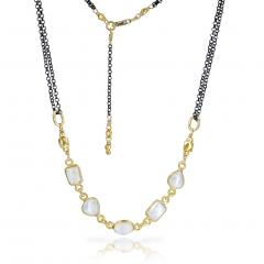 Robindira Unsworth Robindira Unsworth Five Moonstone Curved Bar Drop Necklace - 4749261