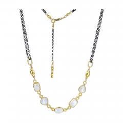 Robindira Unsworth Robindira Unsworth Five Moonstone Curved Bar Drop Necklace - 4801084