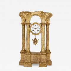 Roblin Fils Fr res a Paris Gilt bronze mantel clock in form of Roman ruin - 3254809