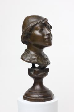 Rocco Milanese Expressionist Miniature Head Bust of Young Man by Rocco Milanese 1900 Italy - 3220505