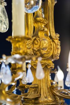 Rock Crystal And Bronze Rocaille Style Chandelier - 4696516