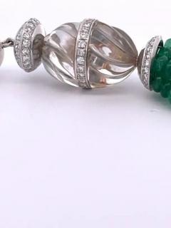 Rock Crystal Emerald Diamond Tassel - 3462007