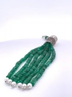 Rock Crystal Emerald Diamond Tassel - 3462140