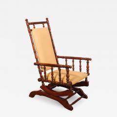 Rocking Chair Covered With Leather Early 20 Century - 2812510