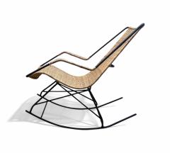 Rocking Chair in Metal Wicker Carlo Hauner 1950s Lot 511 - 4336131