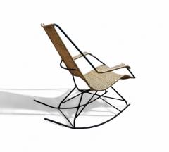 Rocking Chair in Metal Wicker Carlo Hauner 1950s Lot 511 - 4336132