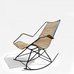 Rocking Chair in Metal Wicker Carlo Hauner 1950s Lot 511 - 4336627