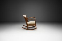 Rocking Chair with Sheepskin Upholstery Europe First half of the 20th Century - 4491870