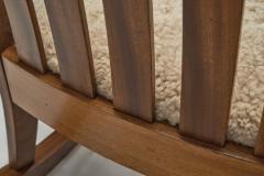Rocking Chair with Sheepskin Upholstery Europe First half of the 20th Century - 4491879