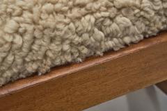 Rocking Chair with Sheepskin Upholstery Europe First half of the 20th Century - 4491880