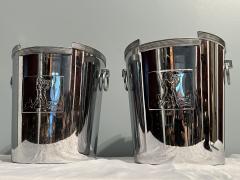 Rockwell Kent RARE PAIR OF ART DECO CHROME ICE BUCKETS BY ROCKWELL KENT - 4100757