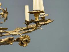 Rococo Style Leaf and Vine Chandelier Dore Bronze Italy 1920s - 4484804